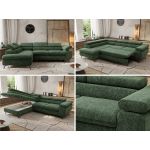 Narożnik PABLO L - strona lewa - ciemnozielony, szenil grubo tkany