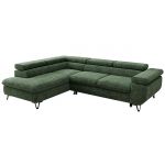 Narożnik PABLO L - strona lewa - ciemnozielony, szenil grubo tkany