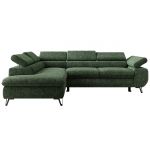 Narożnik PABLO L - strona lewa - ciemnozielony, szenil grubo tkany