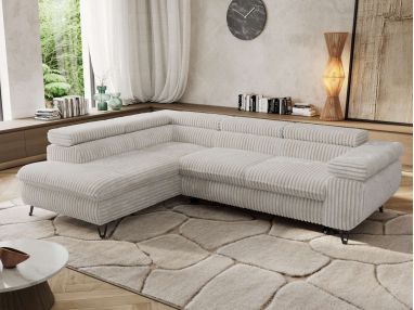 Narożnik PABLO L - strona lewa - beżowy, sztruks