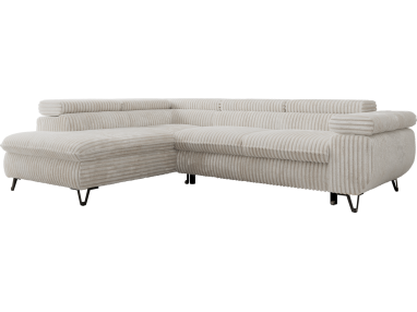 Narożnik PABLO L - strona lewa - beżowy, sztruks