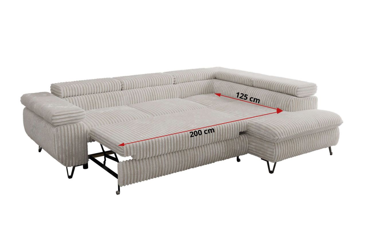 Narożnik PABLO L - strona lewa - beżowy, sztruks