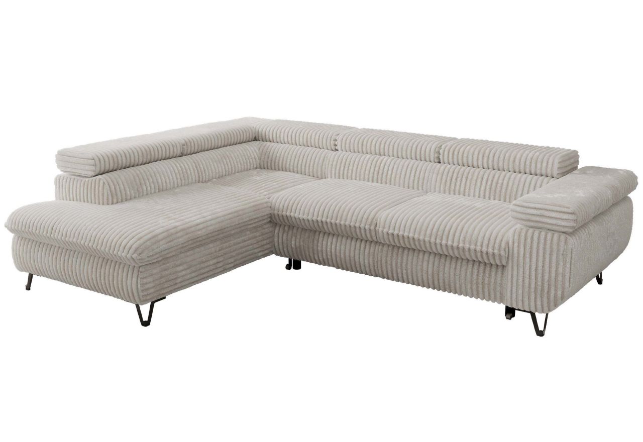 Narożnik PABLO L - strona lewa - beżowy, sztruks