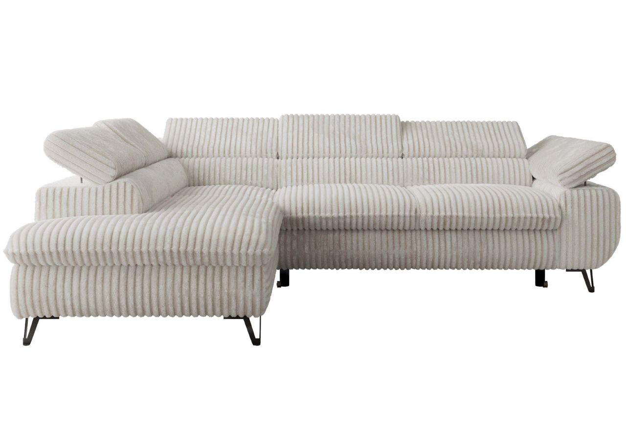 Narożnik PABLO L - strona lewa - beżowy, sztruks