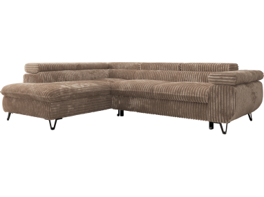 Narożnik PABLO L - strona lewa - brązowy, sztruks