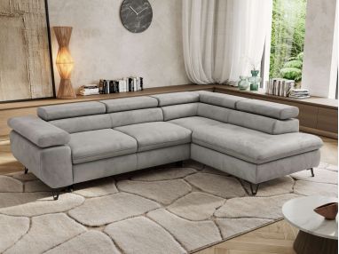 Narożnik PABLO L - strona prawa - jasnoszary, welwet