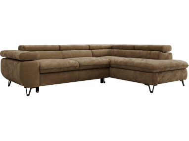 Narożnik PABLO L - strona prawa - brązowy, szenil gładki