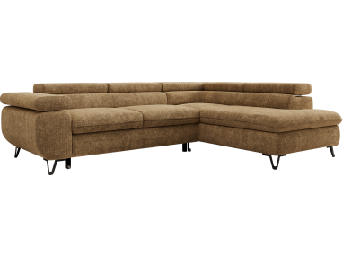 Narożnik PABLO L - strona prawa - jasnobrązowy, szenil grubo tkany