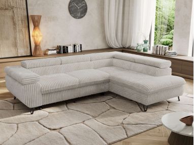 Narożnik PABLO L - strona prawa - beżowy, sztruks