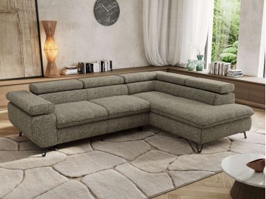 Narożnik PABLO L - strona prawa - szary, struktura