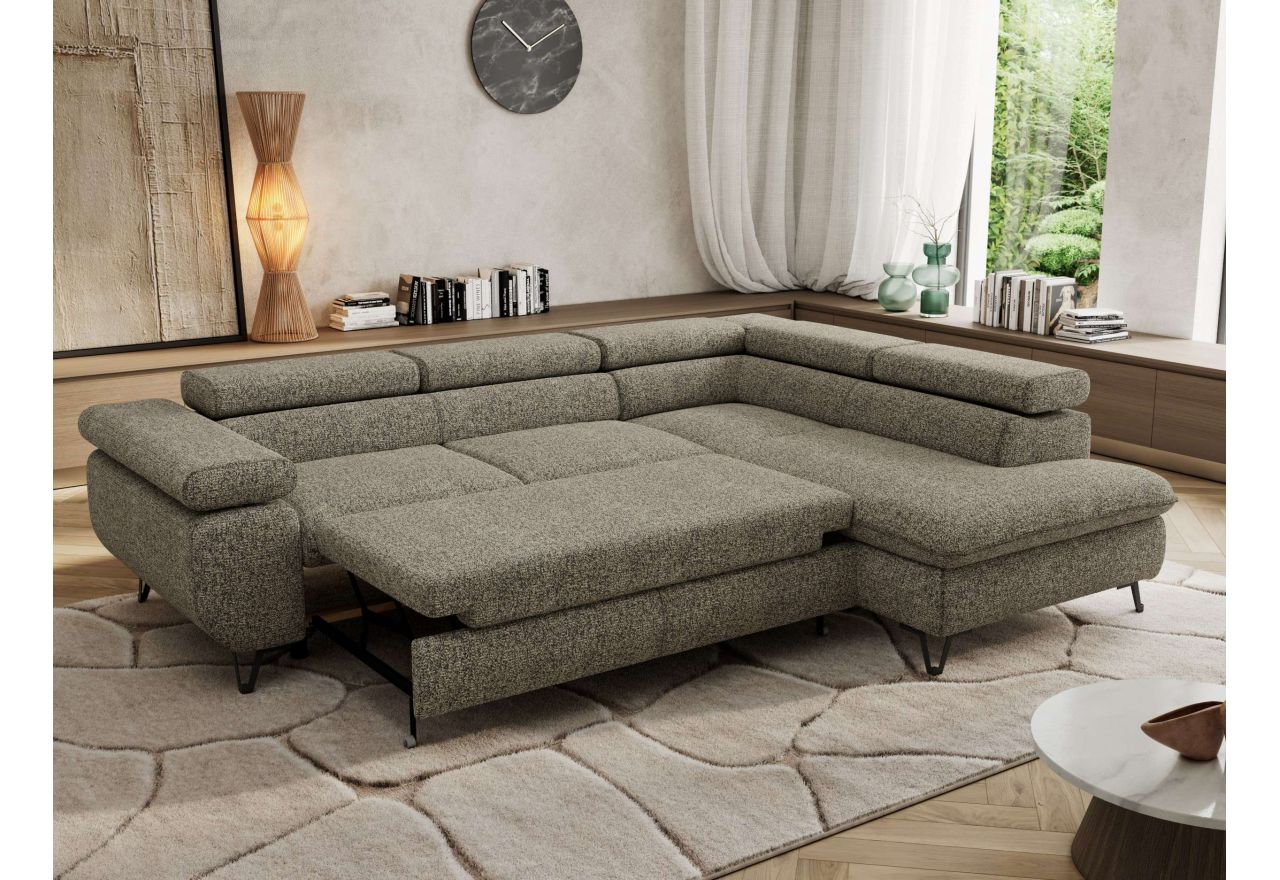 Narożnik PABLO L - strona prawa - szary, struktura