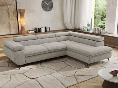 Narożnik PABLO L - strona prawa - jasnoszary, struktura