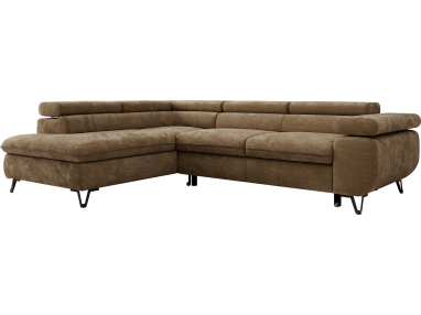 Narożnik PABLO L - strona lewa - brązowy, szenil gładki - Topper T25