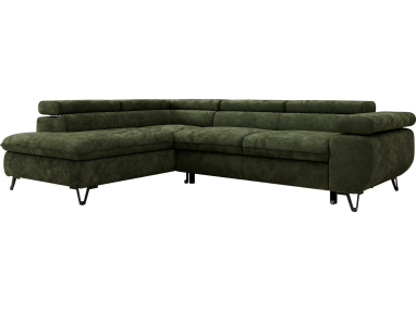 Narożnik PABLO L - strona lewa - ciemnozielony, szenil gładki - Topper T25