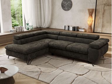 Narożnik PABLO L - strona lewa - ciemnoszary, szenil gładki - Topper T25