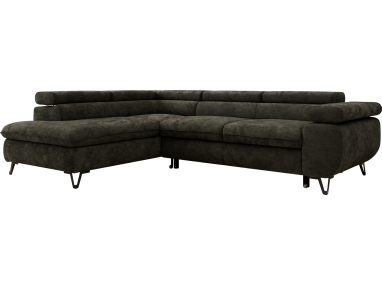 Narożnik PABLO L - strona lewa - ciemnoszary, szenil gładki - Topper T25