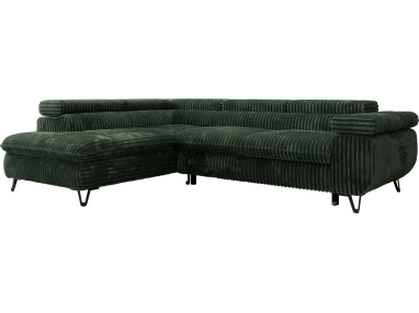 Narożnik PABLO L - strona lewa - ciemnozielony, sztruks - Topper T25