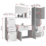 Meble łazienkowe wiszące - AMAIA w kolorze Wotan - Biały połysk