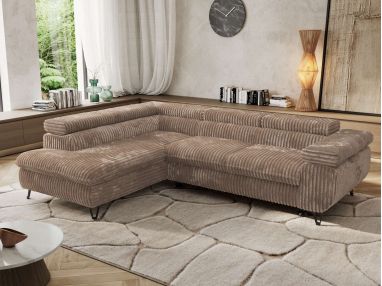 Narożnik PABLO L - strona lewa - brązowy, sztruks - Topper T25