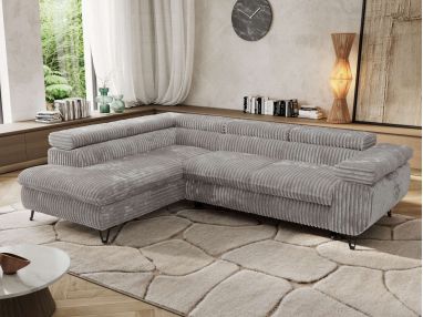 Narożnik PABLO L - strona lewa - jasnoszary, sztruks - Topper T25