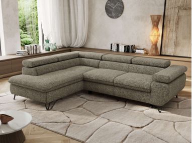 Narożnik PABLO L - strona lewa - szary, struktura - Topper T25