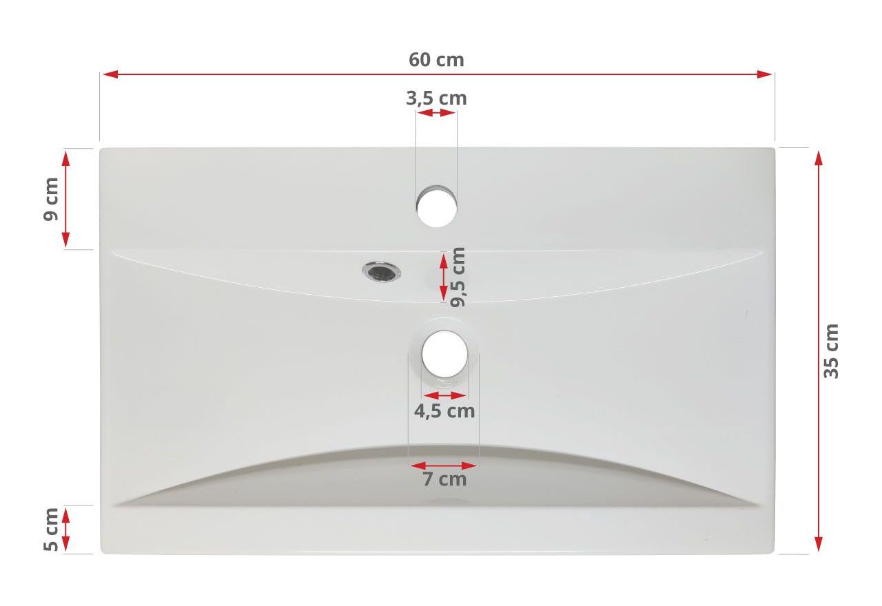 Meble łazienkowe wiszące - AMAIA w kolorze Wotan - Biały połysk