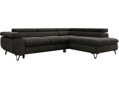 Narożnik PABLO L - strona prawa - ciemnoszary, welwet - Topper T25