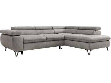 Narożnik PABLO L - strona prawa - jasnoszary, welwet - Topper T25