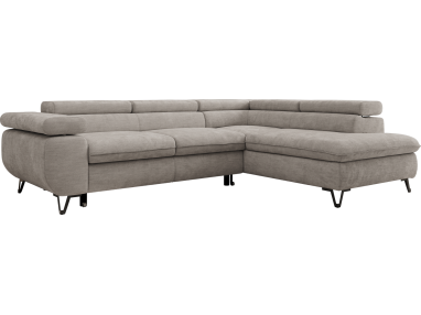 Narożnik PABLO L - strona prawa - jasnoszary, szenil gładki - Topper T25