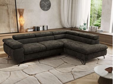 Narożnik PABLO L - strona prawa - ciemnoszary, szenil gładki - Topper T25