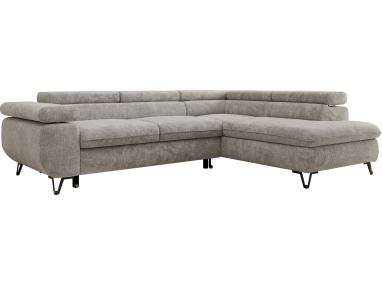 Narożnik PABLO L - strona prawa - jasnoszary, szenil grubo tkany - Topper T25