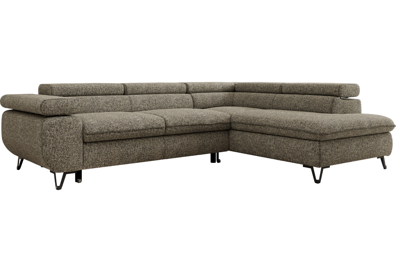 Narożnik PABLO L - strona prawa - szary, struktura - Topper T25