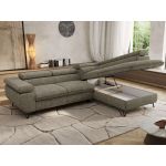 Narożnik PABLO L - strona prawa - szary, struktura - Topper T25