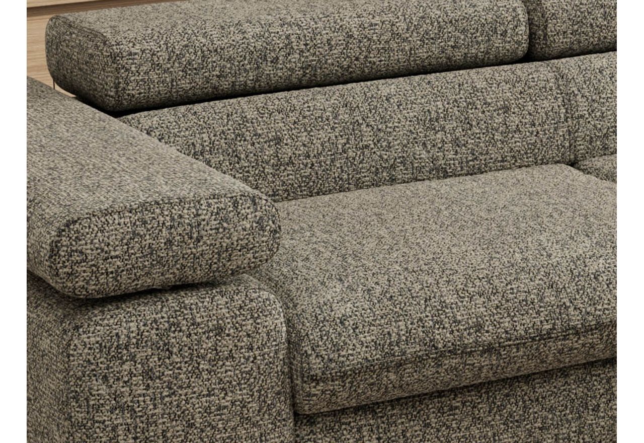 Narożnik PABLO L - strona prawa - szary, struktura - Topper T25