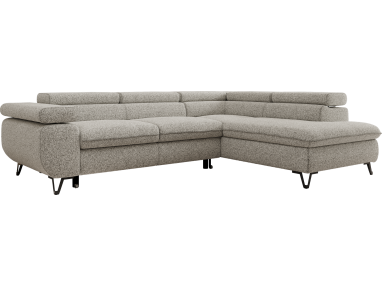 Narożnik PABLO L - strona prawa - jasnoszary, struktura - Topper T25