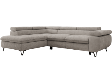 Narożnik PABLO L - strona lewa - jasnoszary, szenil gładki - Topper Visco