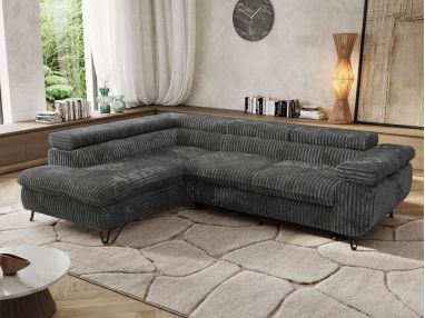 Narożnik PABLO L - strona lewa - szary, sztruks - Topper Visco