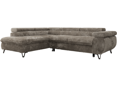 Narożnik PABLO L - strona lewa - jasnobrązowy, sztruks - Topper Visco