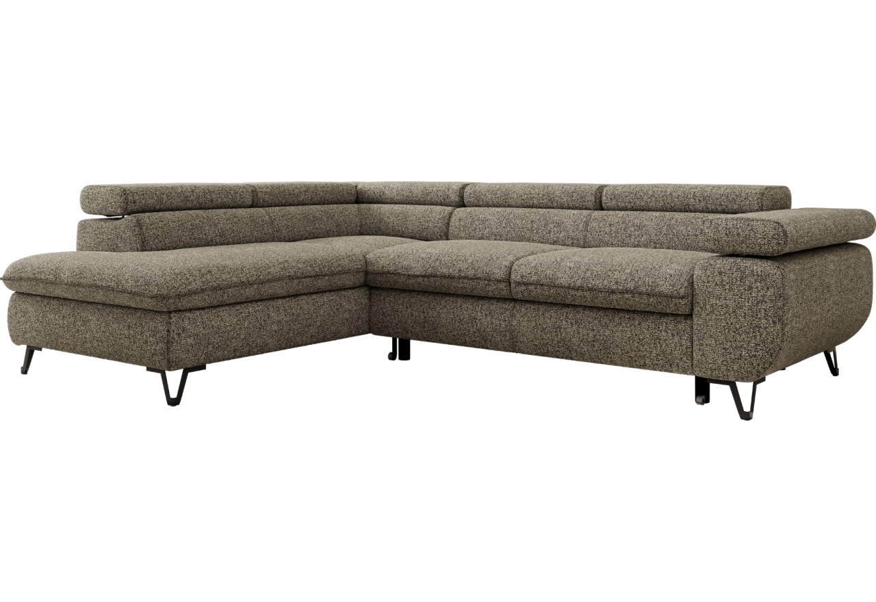 Narożnik PABLO L - strona lewa - szary, struktura - Topper Visco