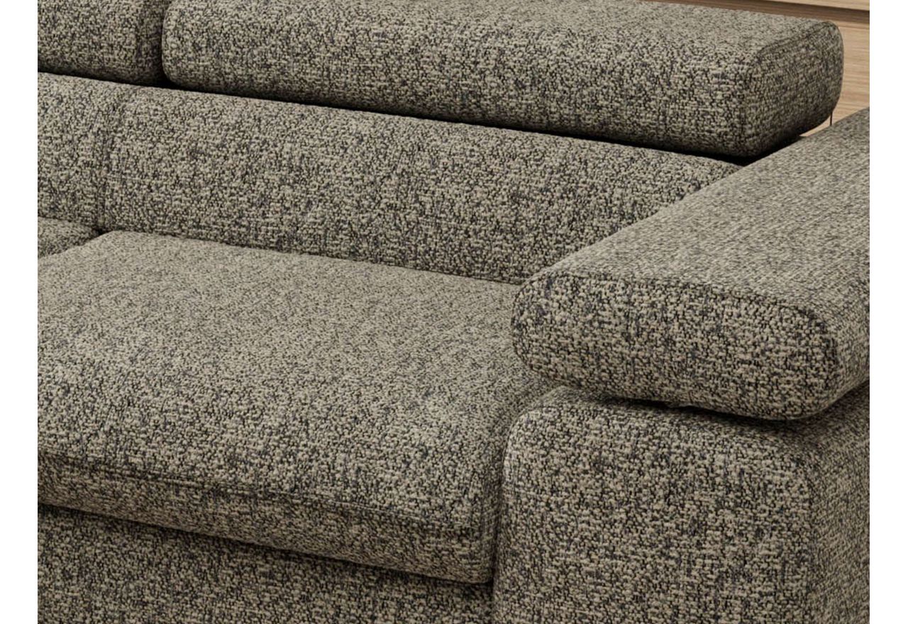 Narożnik PABLO L - strona lewa - szary, struktura - Topper Visco