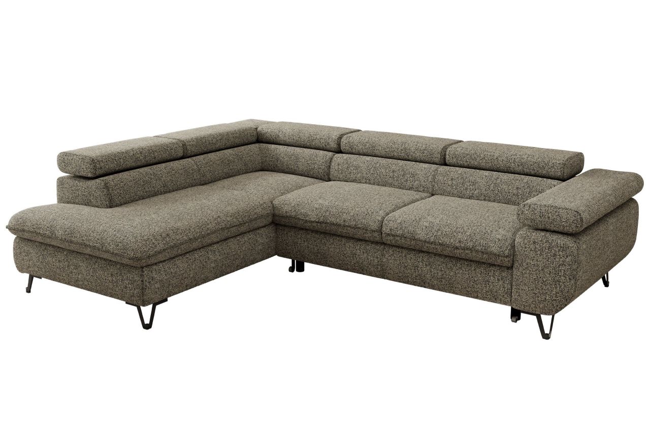 Narożnik PABLO L - strona lewa - szary, struktura - Topper Visco