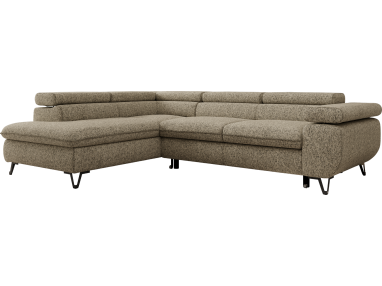 Narożnik PABLO L - strona lewa - ciemnobeżowy, struktura - Topper Visco