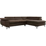 Narożnik PABLO L - strona prawa - brązowy, welwet - Topper Visco