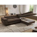 Narożnik PABLO L - strona prawa - brązowy, welwet - Topper Visco