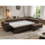 Narożnik PABLO L - strona prawa - brązowy, welwet - Topper Visco