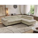 Narożnik PABLO L - strona prawa - beżowy, welwet - Topper Visco