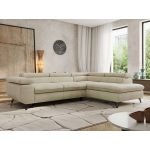 Narożnik PABLO L - strona prawa - beżowy, welwet - Topper Visco