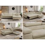 Narożnik PABLO L - strona prawa - beżowy, welwet - Topper Visco