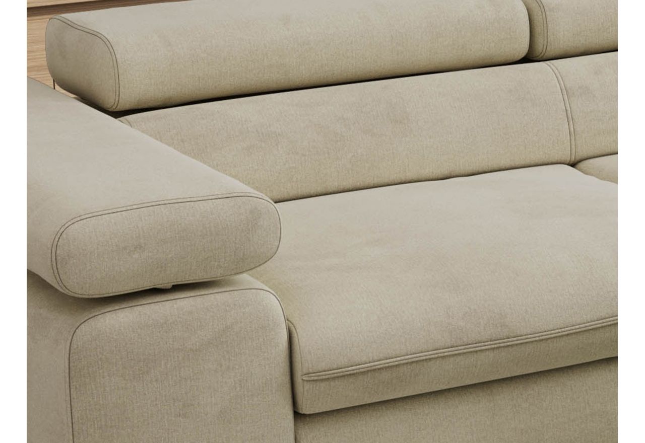 Narożnik PABLO L - strona prawa - beżowy, welwet - Topper Visco