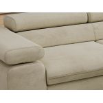 Narożnik PABLO L - strona prawa - beżowy, welwet - Topper Visco